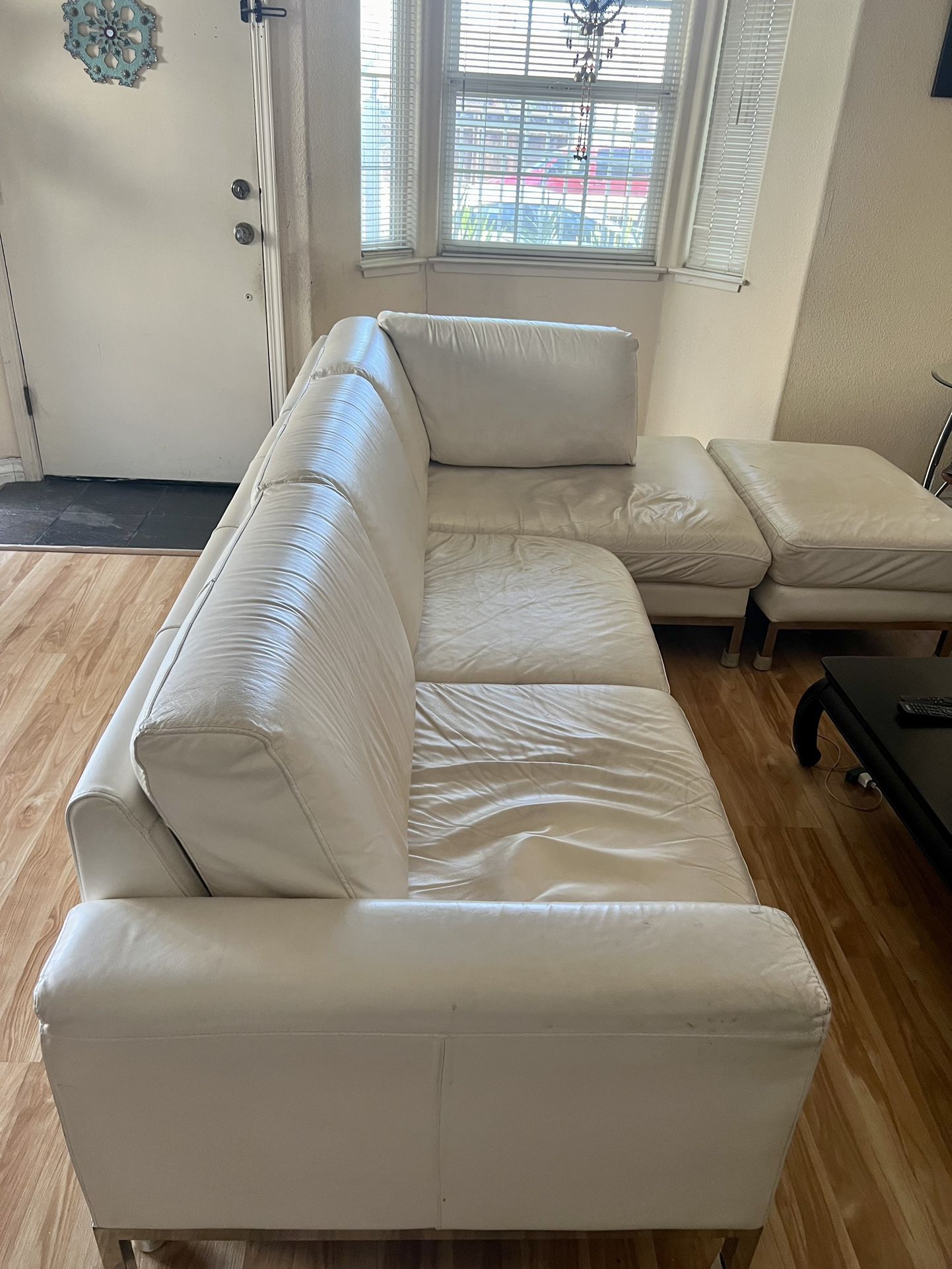 White Leather Sectional Sofa Used