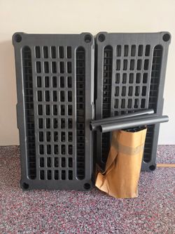 Hyper Tough Plastic Storage 5-tier Shelving Unit and 6 stackable shelves