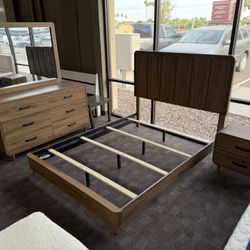 Oak Mid Century Modern Queen Bedroom See 