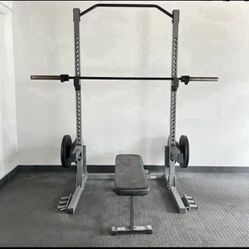 Squat Rack Only…(Brand New) Sunny Health & Fitness Power Squat Rack… With Gym Olympic Weight Plate Storage and Swivel Landmine Attachment… Price Is Fi