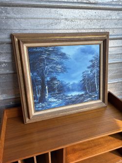 Vintage Monochromatic Naturescape Painting