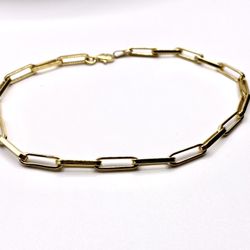 10K Gold Paper Clip Anklet