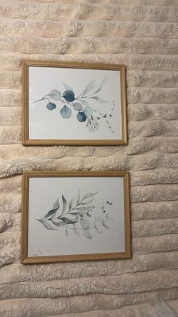 Kate & Laurel Botanical Watercolor Wall Art Set