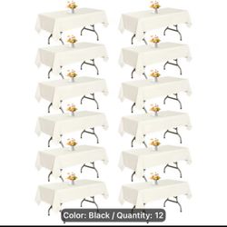 Tablecloths white, black, ivory
