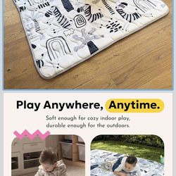 Baby Mat for Floor, 50" x 50" Playpen Mat, Thick Soft Foam Padding Baby Play Mat, Portable Quilted playmat - Washable Baby Floor Play mat, Non-Slip Pl