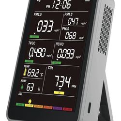 Professional Indoor Air Quality Monitor with AQI Beep Alarms, Portable Real-Time Detector for Home Cars Plants and Pets