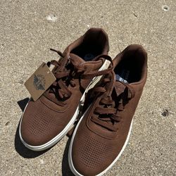 Dockers Men's Brown Leather Casual Sneakers Lace-Up US Size 9.5