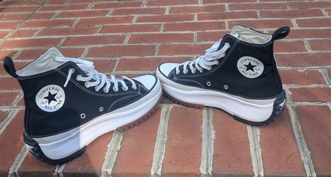 Converse Run Star Hike Hi Sneakers, Black/White/Gum, 9.5 US Women/8 US Men