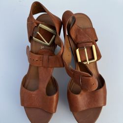 Franco Sarto Brown 8.5 Wedge Heel 
