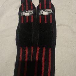 "Schiek" Sports black lined Wrist wraps 24"