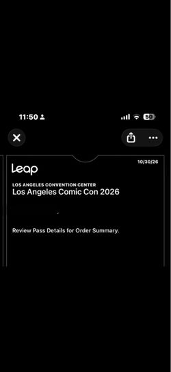 Two adult comic con tickets