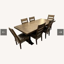 Large wooden formal dining room table, seats 6-8