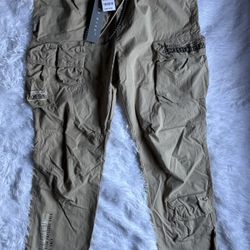 New Smoke Rise Cargo Nylon Multi Khaki Cargo Beige Joggers Pants Mens Size Large