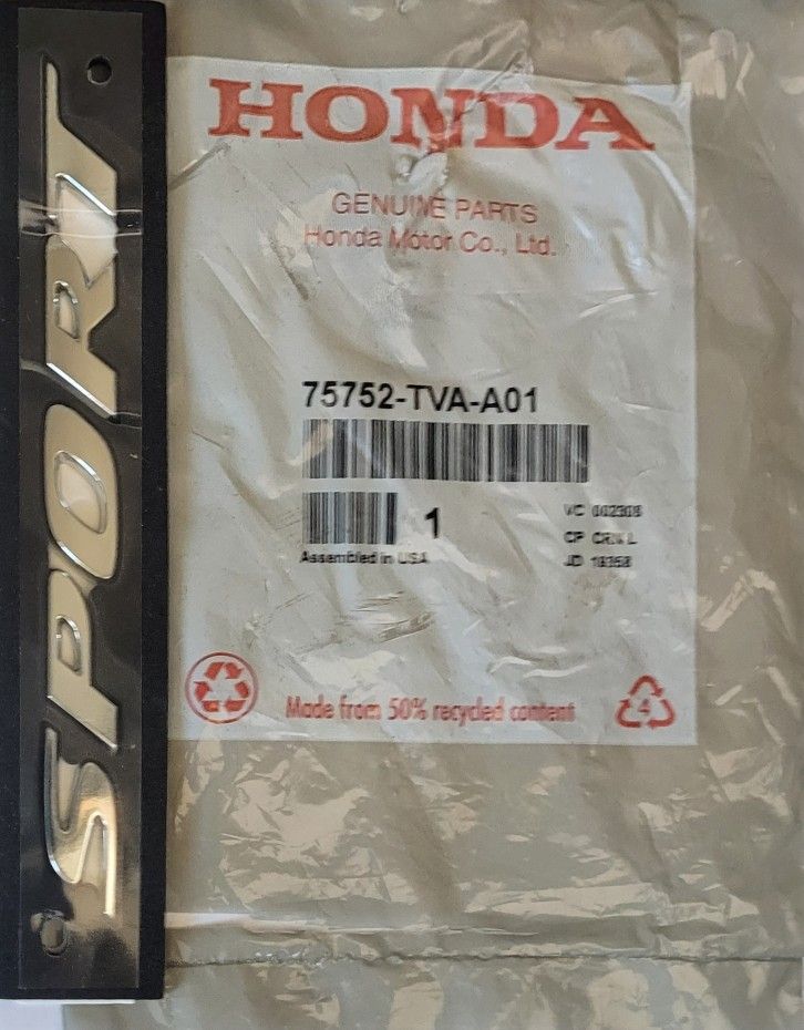 HONDA OEM 18-23 Accord Trunk Lid Exterior Trim-Nameplate 75752TVAA01