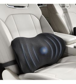 BYMECOST Lumbar Support Pillow for Car, Ergonomic Back Cushion with Strap, Memory Foam Lower Back Support Cushion for Driving, Lumbar Pillow for Pain 