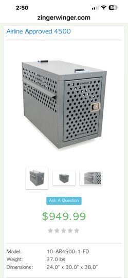 Used once heavy duty travel dog crate Retails over $1400 with wheels, tax, & shipping