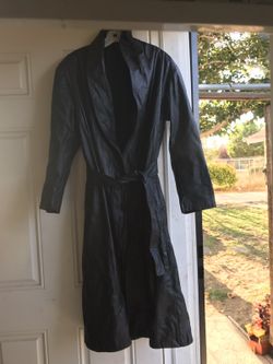 Women's Trench Coat Leather Jacket