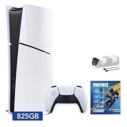 Sony PlayStation 5 Slim Digital 825GB Fortnite Bundle + Controller Charger – NEW
