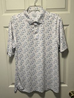 Straight Down Polo Golf Shirt Men’s Medium Playing Card AOP Pattern Performance