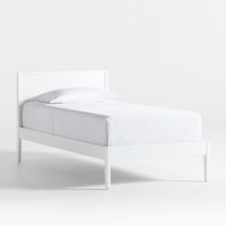 Twin Bed Frame For Adults - White Wooden 