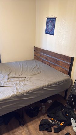 Queen size Nectar mattress with bed frame