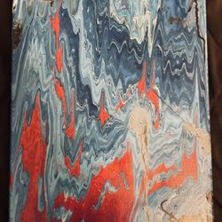 Glacier - Poured acrylic on stretched canvas