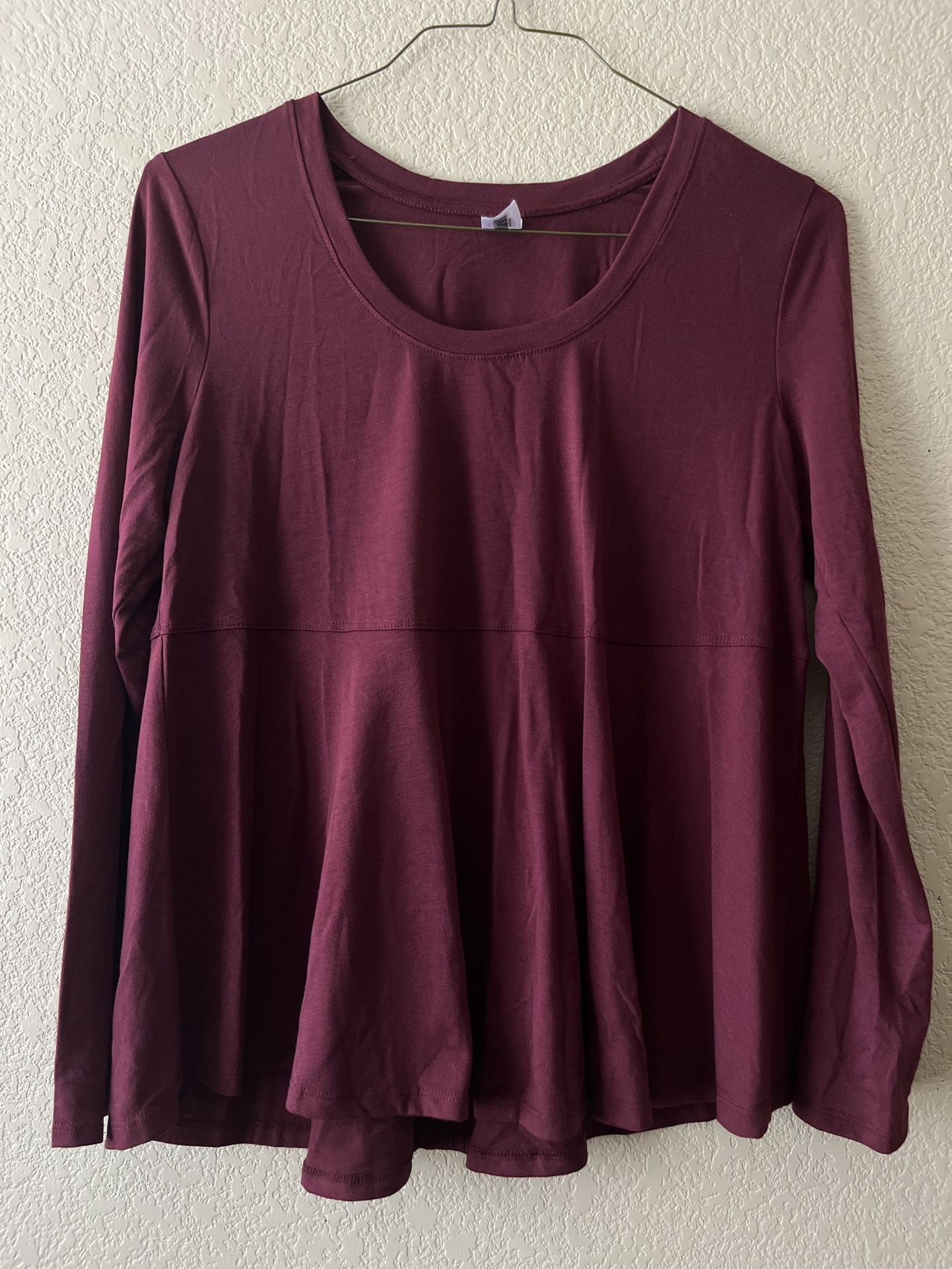 Long Sleeve Burgundy Shirt