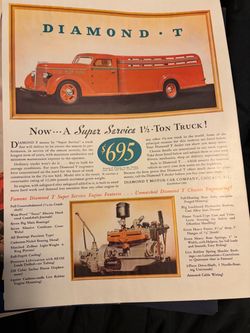 Diamond T Motor Car Company Vintage Print Ad