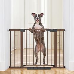 Cumbor 29.7-46" Baby Gate for Stairs, Mom's Choice Awards Winner-Auto Close Dog Gate for the House, Easy Install Pressure Mounted Pet Gates for Doorwa