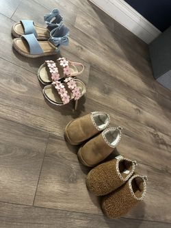 Lot Of 4 Pairs Of Toddler Girl Shoes Sizes 8