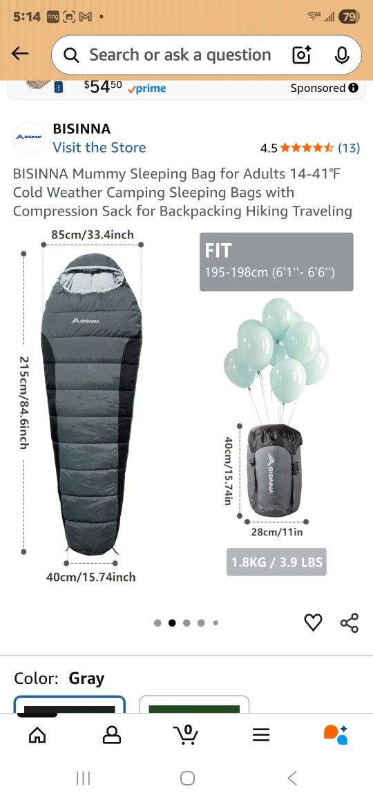 Sleeping Bag BISINNA