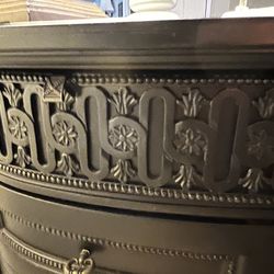 Antique Huge Black Kidney Desk