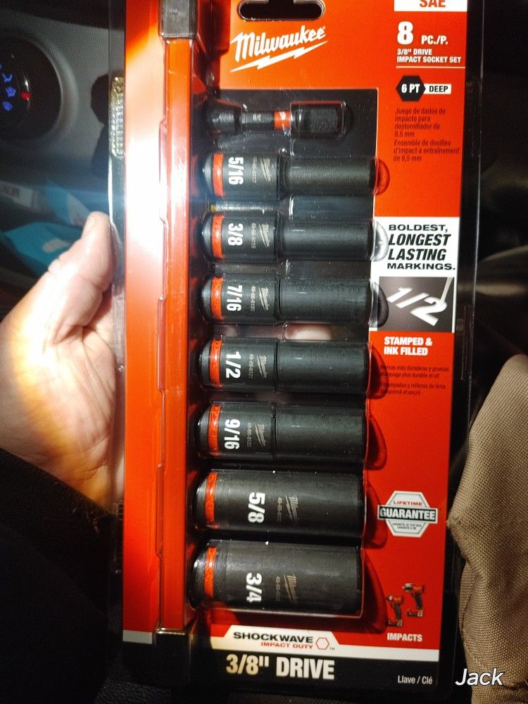 Milwaukee 8pc. SAE 3/8" Drive Deep Impact Socket Set