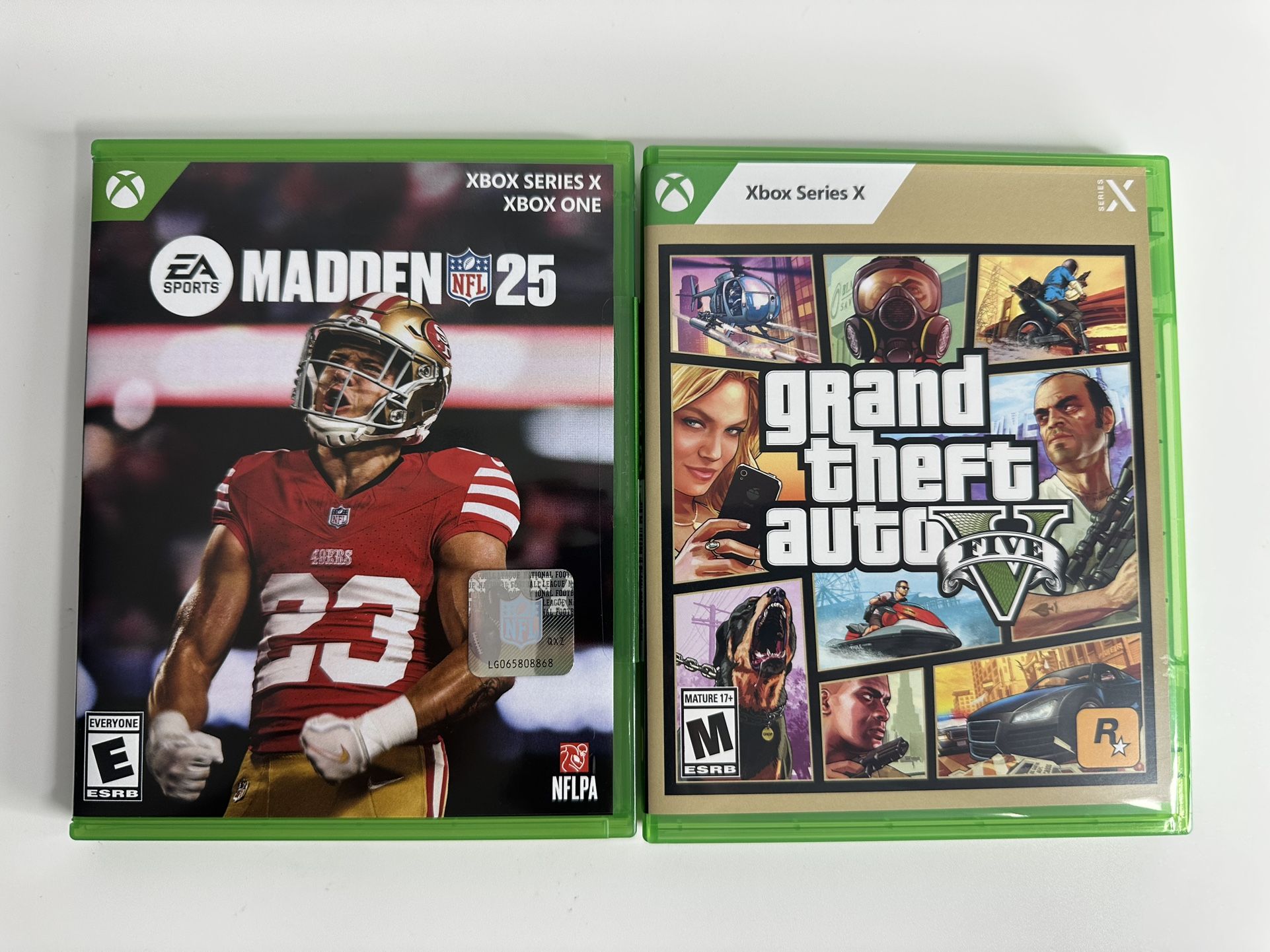 Xbox Series X Games — GTA V (new) & Madden NFL 25 (sealed)