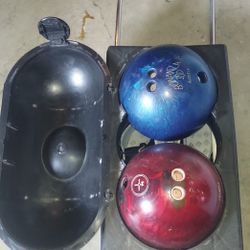 2 Bowling Ball  With Vintage Case 