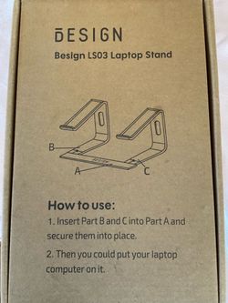 Besign LS03 Foldable Aluminum Laptop Stand/Riser Silver for 13-15 in