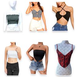 Crop Tops Halter Strap Lot Of 6 Size Small Shein Forever 21 Me to We Romwe