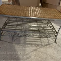 Pier One Imports Wicker / Metal Coffee Table 