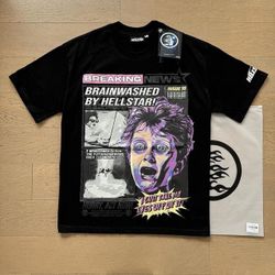 “Brainwashed by Hellstar” Black Tee, Large