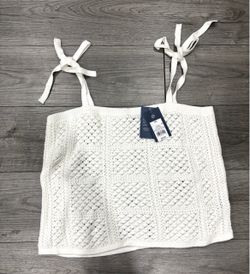 White Crochet Crop Top Size XXL
