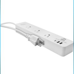 WBM  Extension Cord Socket 5.9 ft 10 A, Power Strip with 2 USB Ports and 1 Type C Plug