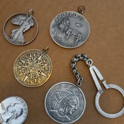 $120! Old Sterling Silver Pendants Keychain Collection 