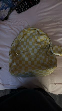 Wild Fable Yellow and white Checkered Backpack