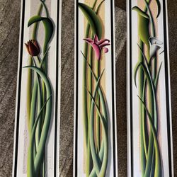 3 Tall Simone J Custom Paintings 120x20 Brand New