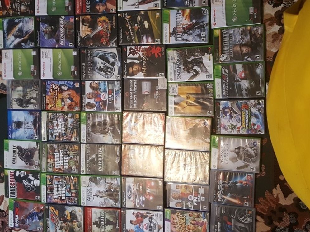 49 OG Playstation 2 And Xbox 360 Video Games.w