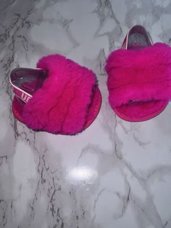 UGG Fluff Yeah Slide And Lovey- Baby UGG Fur slippers