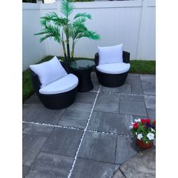 Outdoor patio furniture 3 piece bistro chat set 