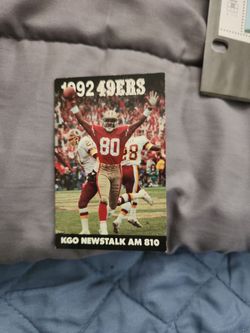 1992 San Francisco 49ers Pocket Schedule KGO AM 810