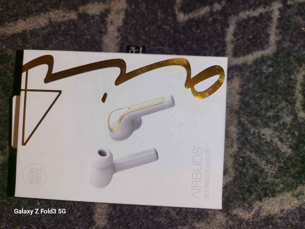 AirBuds Air 4 True Wireless Earbuds White/Gold w/ Charging Case 10hr Play Time