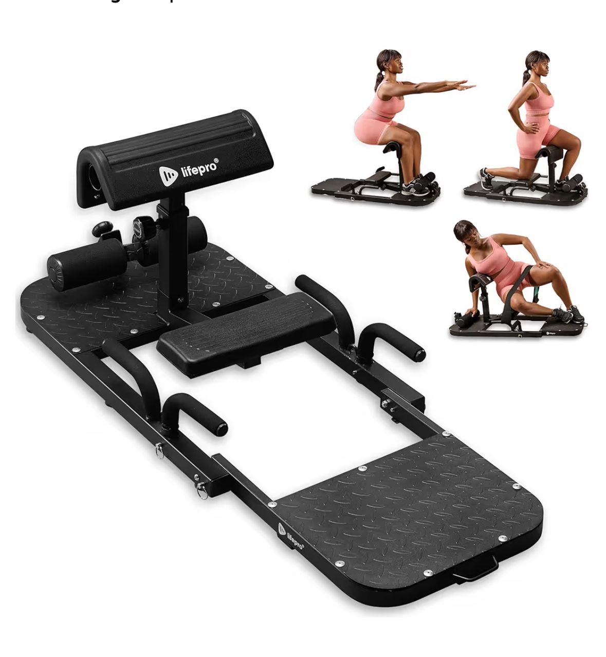 Lifepro Hip Thrust Machine Foldable Glute Bench Hip Thrust Platform – Booty Trainer for Women & Men – Glute Workout Equipment, Sissy Squat Machine